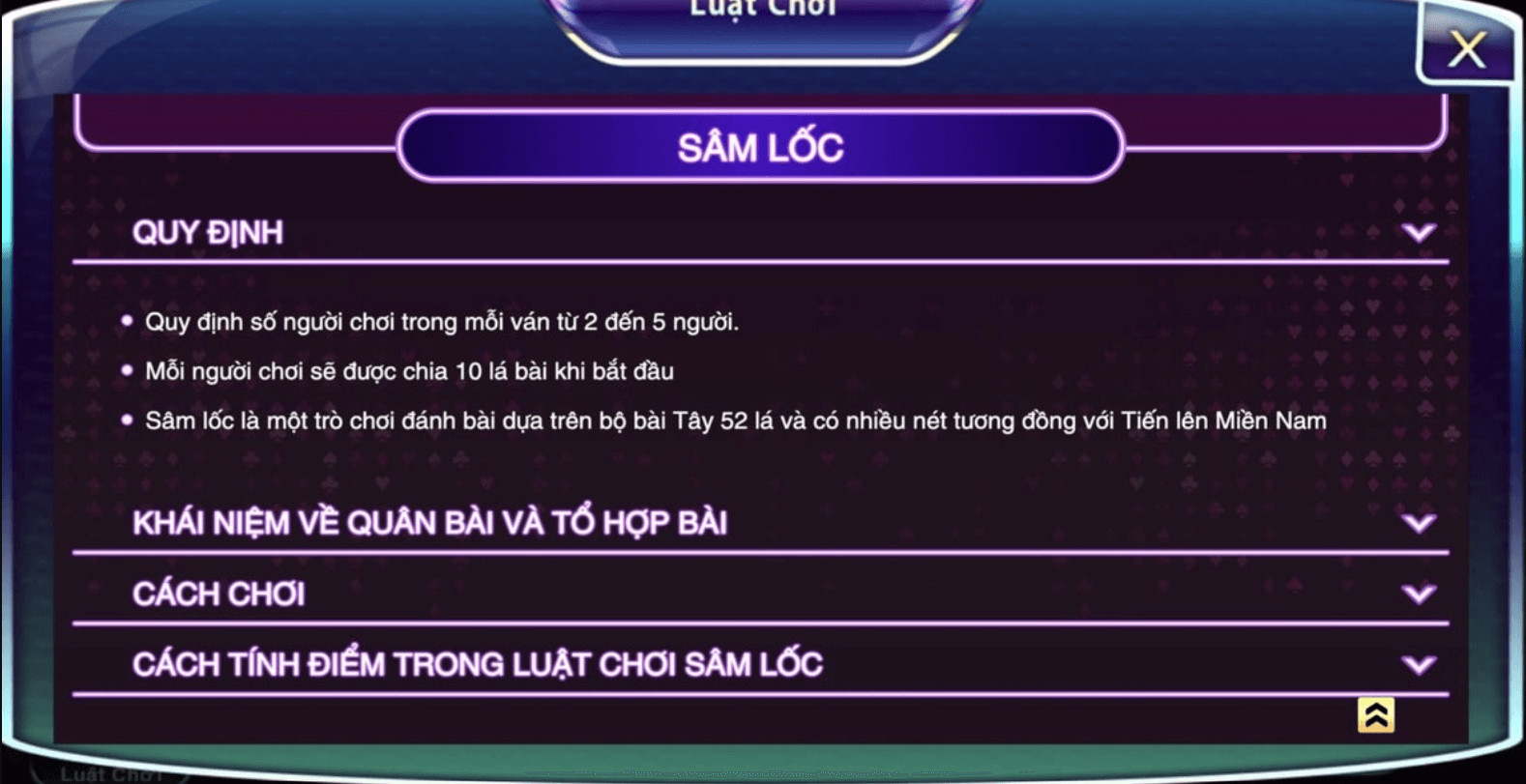 Luật chơi Sâm lốc Go789